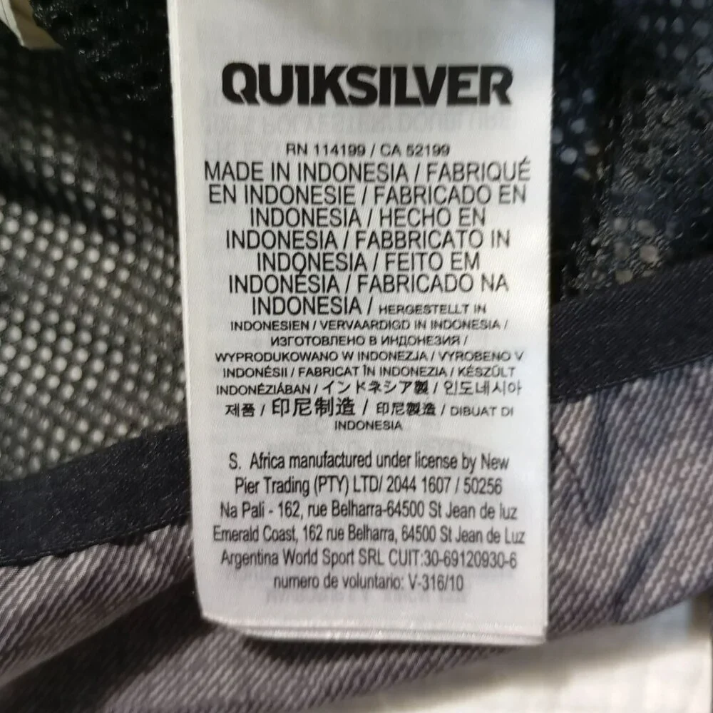 Quiksilver Jacket Boys Gray Full-Zip Hooded Windbreaker With Mesh Lining Size 7